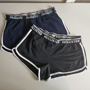Hollister Soft Fleece Logo Lined Shorts 2-Pack Black and Navy Size Small